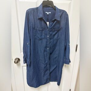 Chico's Blue Denim Button-Up Dress